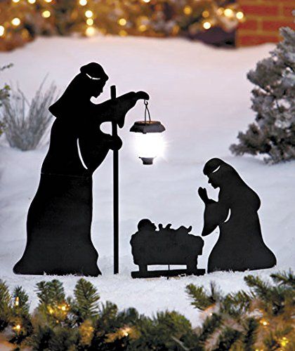 Outdoor Nativity Sets really add a lot to your outside Christmas decorations. Outdoor nativity scenes affirm your faith and help to remind all who see them of the reason for the season. Solar Christmas Decorations, Nativity Scene Silhouette, Outdoor Nativity Sets, Nativity Scene Display, Outdoor Nativity Scene, Nativity Silhouette, Outdoor Nativity, Outside Christmas Decorations, Christmas Yard Decorations