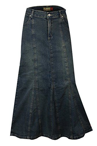 Black Denim Skirt Outfit, Denim Skirts Knee Length, Womens Denim Skirts, Long Skirt Outfits, Denim Skirt Outfits, Winter Skirt Outfit, Long Denim Skirt, Ankle Length Skirt, Womens Maxi Skirts