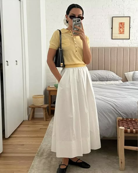 White Skirt Outfits, Pinterest Outfits, Modest Clothing, White Skirt, Spring Summer 2024, 가을 패션, Mode Vintage, Summer 24, Mode Inspiration