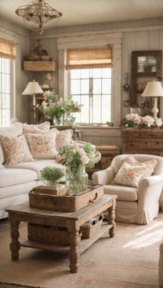 Modern Cottage Decor Living Room, Cottage Chic Living Room, Cottages Interiors, Country Living Room Furniture, Cottage House Interior, English Cottage Interiors, Coastal Decorating Living Room, Cottage Decor Living Room, French Country Living