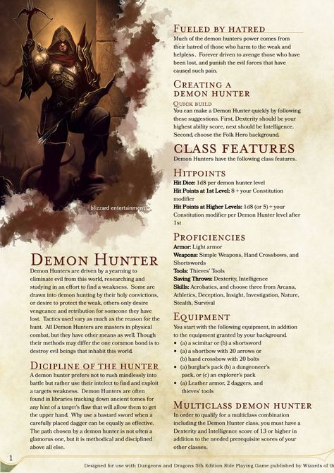 DnD 5e Homebrew — Demon Hunter class by sonixinos Guerriero Samurai, D D Classes, Dungeon Master's Guide, Dnd Classes, Dnd Races, Dungeons And Dragons 5e, Dungeons And Dragons Classes, Dnd 5e Homebrew, Dnd Dragons