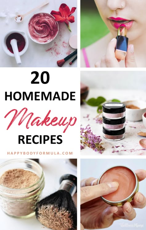 Natural Makeup Recipes, Diy Natural Makeup, Diy Makeup Recipe, Make Your Own Makeup, Makeup Recipes, Homemade Makeup, Homemade Cosmetics, Natural Beauty Diy, Diy Beauty Products