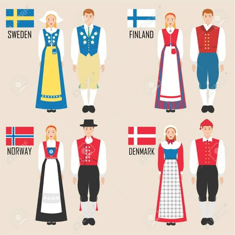 Finland Clothing, Sweden Clothes, Sweden People, Denmark Culture, Denmark Clothing, Finland Culture, Finnish Clothing, Norwegian People, Norwegian Clothing