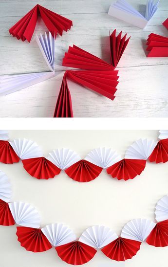 Canada Day Crafts, Crochet Christmas Garland, Paper Decorations Diy, Independent Day, 17 Agustus, Diy Paper Crafts Decoration, Paper Flowers Craft, Paper Garland, Paper Crafts Origami