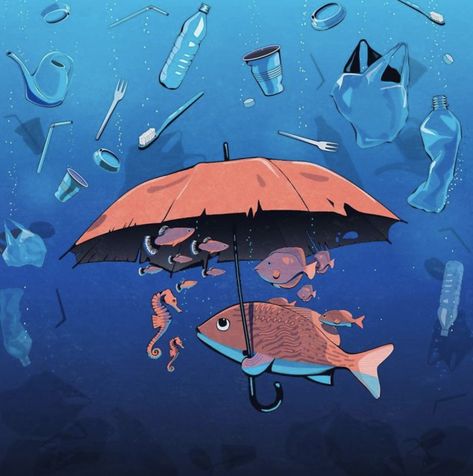 The Problems Of Our Society Through 30 Illustrations Way Illustration, Earth Drawings, Ocean Pollution, Soyut Sanat Tabloları, Art Et Illustration, Art And Illustration, Save Earth, In The Ocean, Environmental Art