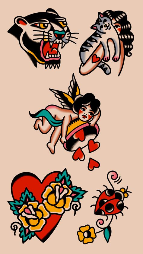 Drawing Traditional Tattoo, Smaller Traditional Tattoos, Valentines American Traditional, Traditional Tattoo Drawings Sketches, American Traditional Art Tattoo, Smaller American Traditional Tattoos, Tradional Tattoo Designs, Vintage Americana Tattoo, Old Traditional Tattoo Flash