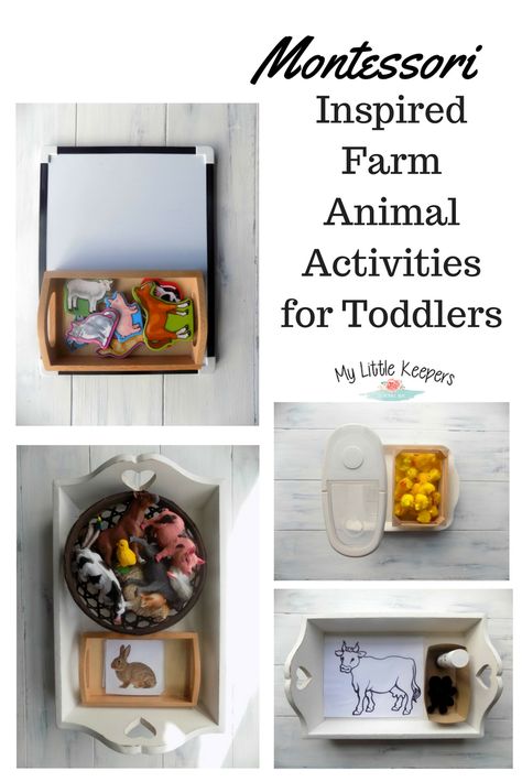 montessori inspired farm animal activities for toddlers | My Little Keepers Playkit Ideas, Animal Provocations, Farm Animal Activities For Toddlers, Toddler Provocations, Animal Activities For Toddlers, Farm Animal Activities, Montessori Spring, Montessori Works, Montessori Resources