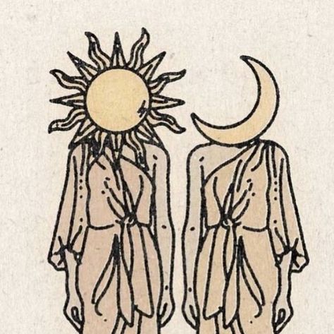 Subtle Energy on Instagram: ""... there is no energy unless there is a tension of opposites...” - C.G. Jung ✨🌞🌙✨  Art by @realfunwow  #polarity #yinyang #sunandmoon #nightandday #lightanddark #conscious #unconscious #divinemasculine #divinefeminine" Two Opposites Art, Opposites Art Ideas, Opposite Attracts Aesthetic, Polarity Tattoo, Polar Opposites Friends, Sun And Moon Dynamic, Opposites Attract Art, Opposites Aesthetic, Opposites Attract Aesthetic