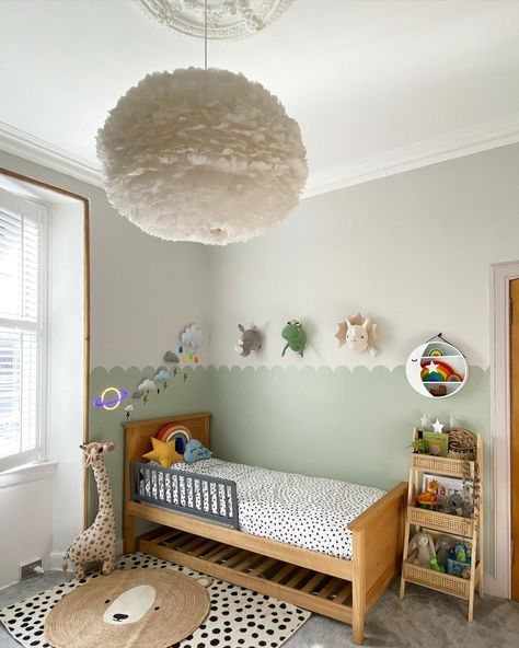 Image: delgirlandher.never.ending.diy//instagram Neutral Toddler Bedroom, Whimsical Bedroom Decor, Toddler Boy Bedroom Decor, Toddler Bedroom Design, Toddler Boy Bedroom, Big Boy Bed, Toddler Bedroom Decor, Blue Boys Bedroom