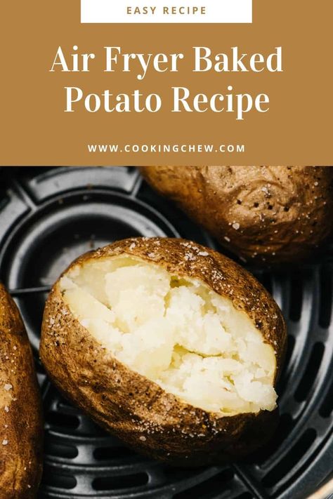 Air Fryer Oven Baked Potato, Air Fryer Baked Potato For One, How To Air Fry Baked Potato, Baked Potato Instant Pot Air Fryer, Air Dry Baked Potato, Chicken And Shrimp Air Fryer Recipes, Air Fry Bake Potatoes, Bake Potato In Air Fryer, Large Baked Potatoes In Air Fryer