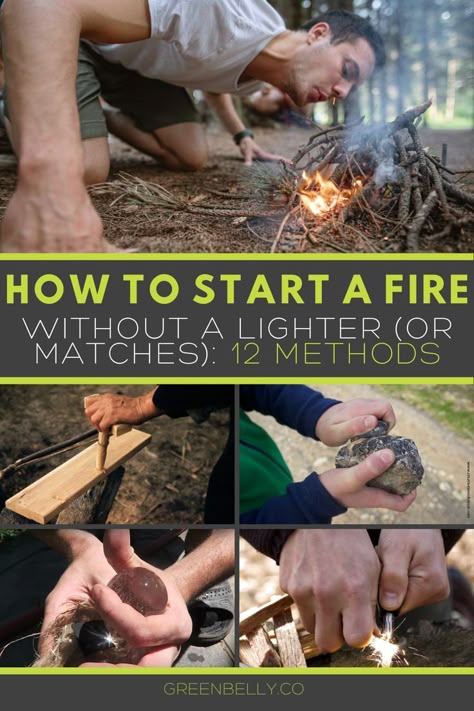 A guide on how to start a fire using several primitive methods in a survival situation when matches, lighters and conventional sources are less likely to be available. “Plan B" fire sources are difficult, but necessary in an emergency. Survival Fire Starting, Bushcraft Fire, Start A Fire, How To Start A Fire Without Matches, How To Start A Fire Survival Skills, Primitive Survival Skills, How To Start A Fire, How To Make A Fire, Survival Hacks