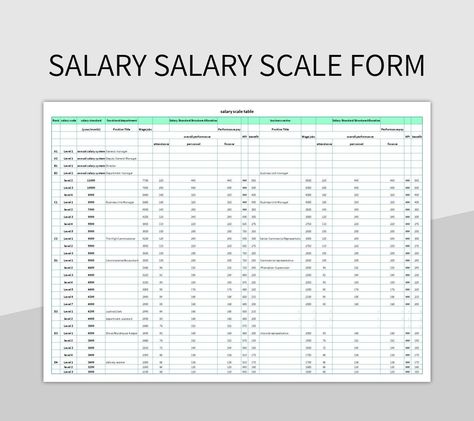 Salary Scale, Form Template, Scale Design, Excel Templates, Template Google, Google Sheets, Microsoft Excel, Microsoft, Free Download