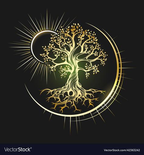 Esoteric Symbols, Tree Of Life Art, Life Logo, Golden Tree, Tree Of Life Tattoo, Celtic Tree Of Life, Witchcraft Supplies, Tree Logos, Celtic Tree