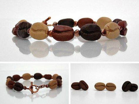 Beaded Coffee Bean Bracelet and Earrings Jewelry Gift Set #typesofcoffeebeans Bean Jewelry, Bean Earrings, Earrings Coffee, Coffee Jewelry, Coffee Bean Earrings, Roast Coffee, Mom Jewelry, Coffee Gifts, Wire Crafts