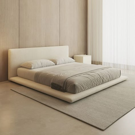 Minimalist King Bedroom, Minimalistic Bed Frame, Camas King Size Modernas, Bedroom King Size Bed Ideas, King Bed Design, Minimalist Bed Design, Minimalistic Bed, Minimalist Beds, Modern King Size Bed