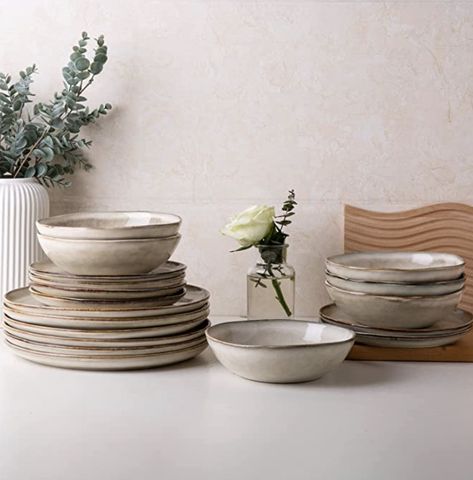 AmorArc Ceramic Dinner Plates Set of 6, 10.5 Inch Handmade Reactive Glaze Stoneware Plates, Rustic Shape Dinnerware Dish Set for Kitchen, Microwave & Dishwasher Safe, Scratch Resistant-Cappuccino Farmhouse Table Plate Setting, Rustic Dinnerware Sets Overstock, Dining Table Set Up Plates, Dining Room Plate Set Up, Matte Plate Set, Magnolia Homes Joanna Gaines Dinnerware, Pottery Barn Crockery, Stoneware Dinnerware Sets Mycasa, 8 Pieces Dinnerware Set