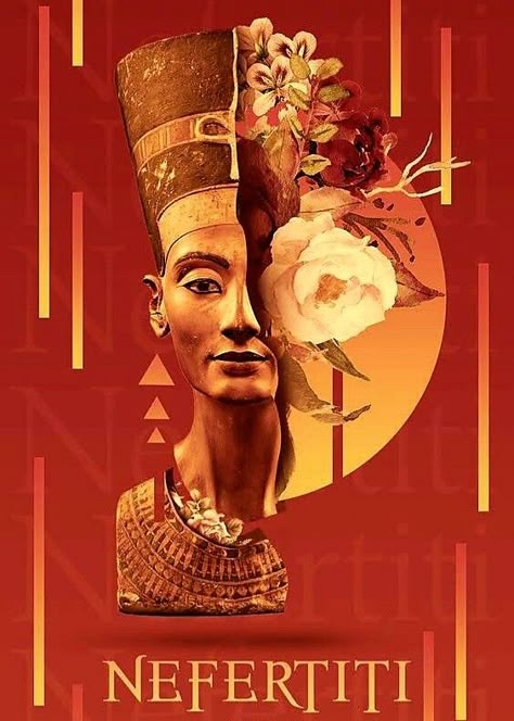 Nefertiti Art, Egyptian Design Pattern, Egyptian Poster, Egyptian Drawings, Egypt Poster, Egypt Design, Ancient Egyptian Architecture, Egyptian Princess, Egypt Aesthetic