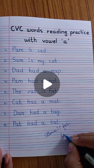 Rajni Ojha on Instagram: "Reading practice with simple sentences can help your kid to become a good readers.

Low prep and low budget activity at home 

So try out with your kids

#parenting #homeschooling #kindergarten #motherhood #reels #viralvideo #education  #instagram #instagood #readingtime

 🙂" Simple Sentences For Kids, Simple Sentences For Kindergarten, Homeschooling Kindergarten, Good Readers, Reading Practice, Simple Sentences, Reading Words, Cvc Words, Reading Time