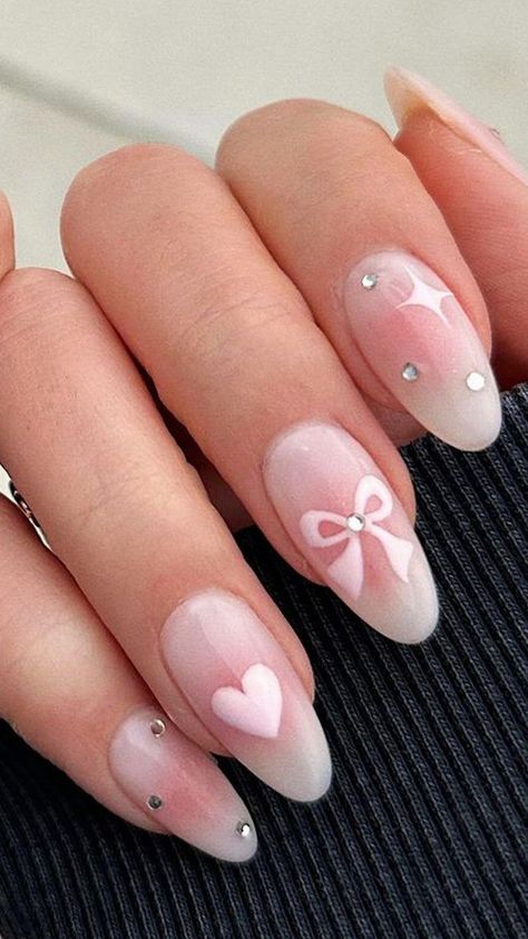 24 January Nail Ideas to Ring In the New Year Cute Nails New Years, Cute Nails To Get For Your Birthday, Eid Nails 2024, Round Cute Nails, Nail Designs For Gel Nails, Soft Core Nails, Cute Nails For December, Nail Ideas Cute Design, Year Round Nail Ideas