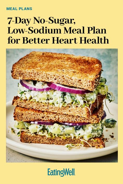 Looking to take care of your heart? You've come to the right place. Enjoy a week of low-sodium no-sugar-added recipes for breakfast, lunch and inner in this heart-healthy meal plan to meal prep for the week . #healthymealplans #healthyrecipes #mealplan #mealplanideas #mealplanning #mealprep Good Blood Pressure, Lowering Ldl, Plant Sterols, Lower Your Cholesterol, Heart Healthy Recipes, Eating Raw, Lower Blood Pressure, High Fiber, Heart Health