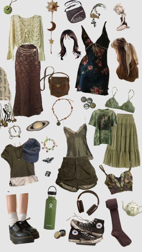 Fairygrunge Outfits, Fairy Core Outfits, Earthy Outfits, Estilo Hippie, Hippie Outfits, Cute Simple Outfits, Grunge Outfits, Cute Fashion, Look Cool