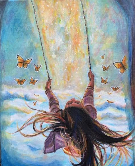 The Dandelion, Prophetic Art, Above The Clouds, Pics Art, Girly Art, Inner Child, First Night, Painting Inspiration, Art Lessons