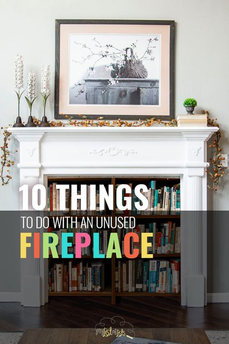 I’ve had a wood burning fireplace in my home for years now, and while it might not be the safest form of winter warmth, it is our favorite! We love to use the fireplace in the winter time, but what do you do with that unused space during the warmer months? One might opt to leave it as is, but any home decorator knows that any space is design space! Here’s what to do with yours. #fireplace #homedecor #diy #project Unused Fireplace Ideas, Fireplace Cover Up, Empty Fireplace Ideas, Empty Fireplace, Fireplace Styling, Fireplace Box, Unused Fireplace, Faux Fireplace Mantels, Wood Projects To Sell