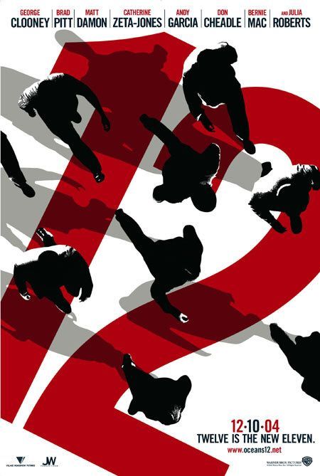 Ocean's 12 movie poster by Neville Brody. Never liked the film much but the poster is nice. Oceans 12, Neville Brody, Graphic Projects, George Clooney, Movie Poster, Red, Black