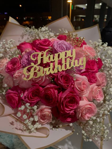 Pink Flowers For Birthday, 22 Roses Bouquet, Happy Birthday With Flowers Bouquets, Flower Boquettes Happy Birthday, Cute Birthday Bouquet, 16 Birthday Flowers, Flower Banquet Bouquets, Birthday Flowers Bouquet For Best Friend, 30 Flowers Bouquet