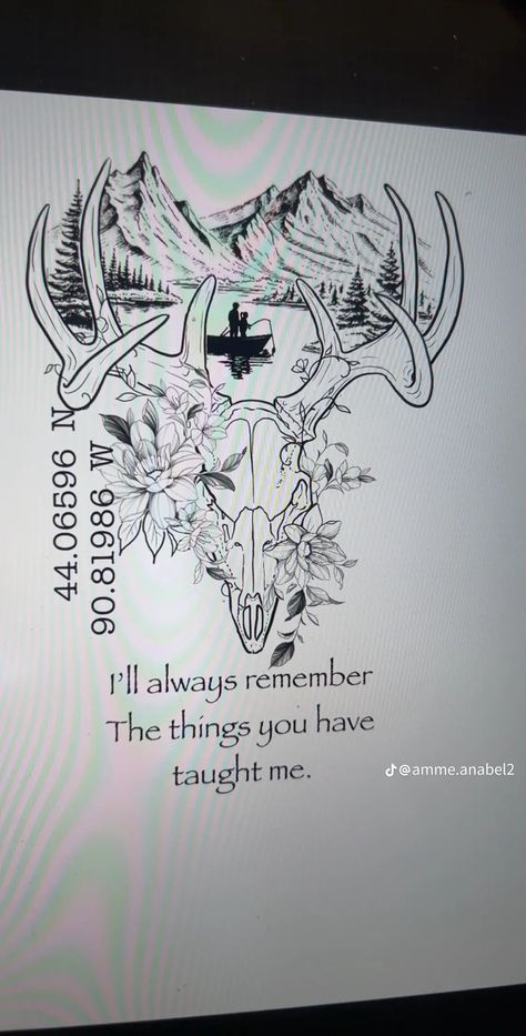 Men Tattoo Ideas Calf, Cowgirl Memorial Tattoo, Flower Intertwined Tattoo, Small Deer Skull Tattoo, Western In Memory Tattoos, Forearm Tattoo Women Country, 4 Wheeler Tattoo, Feminine Hunting Tattoos, Western Themed Tattoos For Women