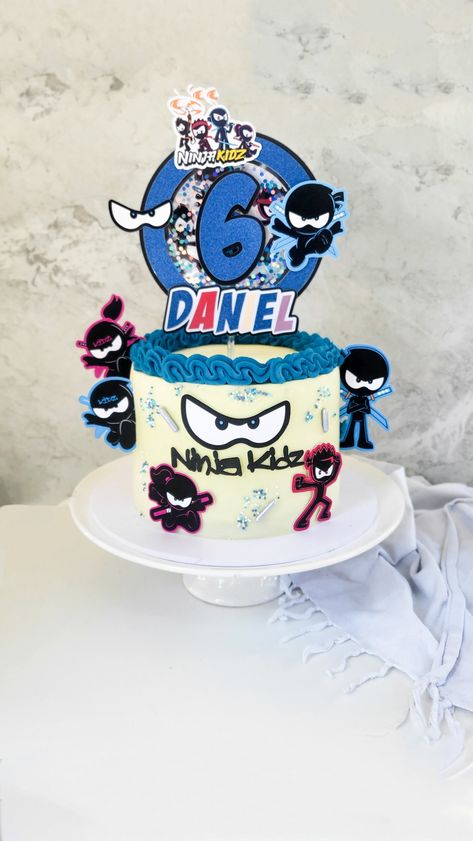 Ninja Kidz Tv Birthday Cake Ideas, Ninja Kidz Cakes, Ninja Birthday Party Ideas Cake, Ninja Theme Cake, Ninja Birthday Cake Ideas, Ninja Kidz Party, Ninja Kidz Tv Birthday Party Ideas, Ninja Kids Birthday Party Ideas, Ninja Cake Ideas Boys