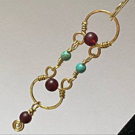 Real Garnet !! Real Turquoise !! Real Designs !! By Me Free Gift Of Wire Wrapped Garnet Ring Tell Me Your Size Wire Earrings Handmade, Hubei Turquoise, Handmade Bead Jewellery, Wire Jewelry Earrings, Diy Beaded Bracelets, Aluminum Jewelry, Jewelry Real, Real Turquoise, Diy Wire Jewelry