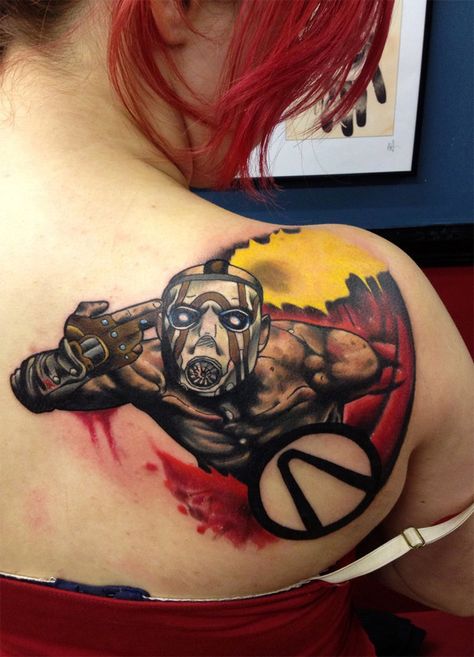 Borderlands Tattoo, Video Game Tattoos, Gamer Tattoos, Nerd Tattoo, Video Game Tattoo, Kunst Tattoos, Geek Tattoo, Borderlands 3, Tattoos Skull