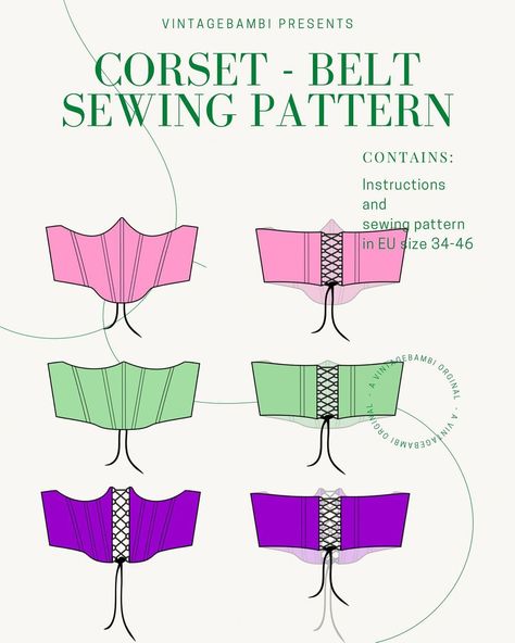 How To Wear A Corset Under Clothes, Sew Corset Pattern, No Sew Corset Diy, Diy Belts For Dresses Ideas, Corset Template Pattern, Blouse Sewing Tutorial, Plus Size Corset Pattern, Underbust Corset Pattern Free, Beginner Corset Pattern