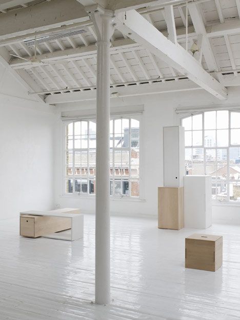 11 Boxes by Studio Vit White Loft, Loft Interior, White Industrial, Minimalist Lighting, Dream Studio, Loft Living, Empty Room, White Floors, Loft Spaces