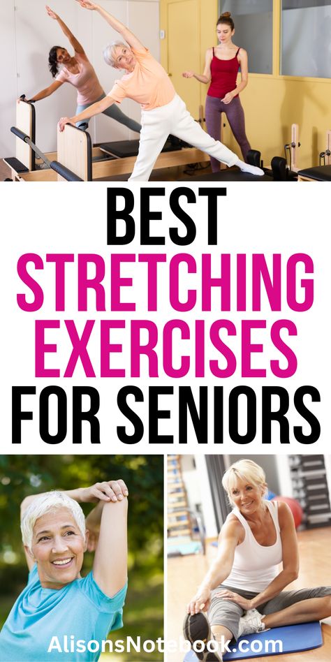 Feeling stiff or achy? AlisonsNotebook introduces "Stretching Exercises For Seniors"—the ultimate guide to improving flexibility and quality of life! Discover stretching exercises for seniors and chair stretching exercises for seniors. Explore powerful stretching for seniors flexibility exercise routines and effective Senior stretching exercises. Embrace these stretches for seniors over 60 to elevate your well-being. Don't wait—download my free Self Care checklist now! Senior Stretching Exercises, Stretches For Seniors Over 60, Senior Stretches, Stretching Exercises For Beginners, Senior Exercises, Exercises For Seniors, Therapy Exercises, Weight Exercises, Dumbell Workout