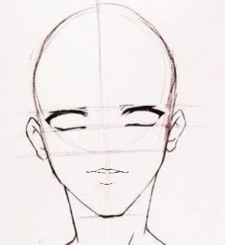 Manhwa Head Tutorial, Front Drawing Reference, Rolling Eyes Drawing Reference, Manhwa Art Style Reference, How To Draw Male Head, Front Face Reference Drawing, Female Head Reference Drawing, Head Shape Reference, Male Head Drawing Reference