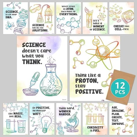 Science Posters For Classroom, Middle School Science Classroom Decor, Biology Posters, Classroom High School, Classroom Middle School, Science Classroom Decor, High School Science Classroom, Chemistry Posters, Science Posters