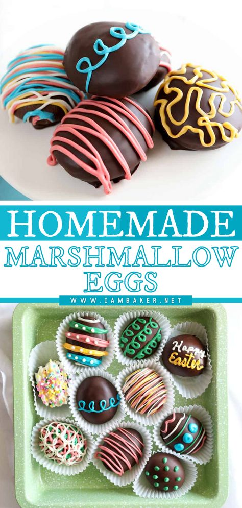 Easter Menu Ideas, Marshmallow Eggs, Easy Easter Treats, Marshmallow Dip, Homemade Marshmallow, Easter Decorating Ideas, Easter Treat Bags, Chocolate Covered Marshmallows, Easter Sweets