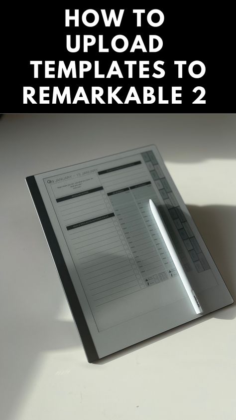 Step 1: Download the templates you want to use.

Step 2: Connect your Remarkable 2 to your computer.

Step 3: Drag and drop the templates into the ``Documents`` folder on your Remarkable 2.

Step 4: Disconnect your Remarkable 2 from your computer.

Step 5: Open the ``Documents`` folder on your Remarkable 2.

Step 6: Tap on the template you want to use.

Step 7: The template will be added to you Remarkable Templates, Planner Goals, Work Hack, Remarkable 2, Planner Writing, Writing Area, Ultimate Planner, Budget Planner Printable, Wedding Planner Printables