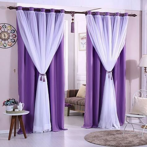 Sheer Curtains Bedroom, Purple Bedroom Decor, Purple Room Decor, Curtains Living Room Modern, Bathroom Remodel Cost, Purple Bedroom, Plain Curtains, Purple Rooms, Elegant Curtains