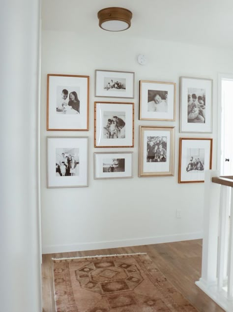 Family Gallery Wall, Gallery Wall Layout, Family Photo Wall, Photo Wall Gallery, Gallery Wall Inspiration, Gallery Wall Living Room, Upstairs Hallway, Gallery Wall Ideas, Wall Living Room