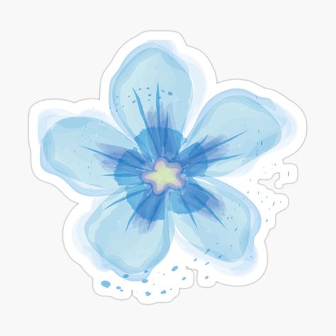 Get my art printed on awesome products. Support me at Redbubble #RBandME: https://www.redbubble.com/i/sticker/Stunning-bright-blue-flower-by-Yaara-zer/51769244.JCQM3?asc=u Blue Scrapbook, Pink Stickers, Blue Drawings, Sticker Design Inspiration, Preppy Stickers, Cute Laptop Stickers, Watercolor Stickers, Scrapbook Stickers Printable, Watercolor Rose