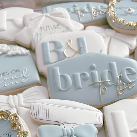 Leah Malvarose on Instagram: "When you get to make your own bridal shower cookies 😊☁️💍🖤 t-minus 61 days! • • • #decoratedcookies #customcookies #cookiesofinstagram #sugarsbyleah #bridalshowercookies #pressforchampagne #shesoncloudnine" Cloud Nine Bridal Shower Cookies, Something Blue Bridal Shower Cookies, Bridal Shower Decor Blue, Blue Bridal Shower Cookies, Coastal Bridal Shower Ideas, Something Blue Bridal Shower Theme, Something Blue Bridal Shower Ideas, Blue Bridal Shower Themes, Press For Champagne