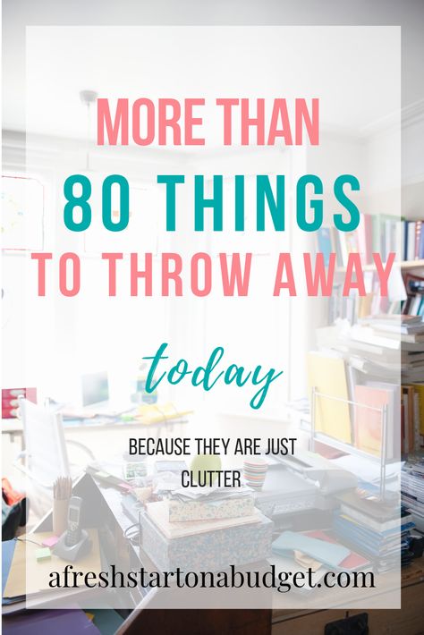 do you feel like you have too much stuff. You probably do and a lot of it you don't need. Here are some things you should throw out that are just clutter Decluttering List, Homemaking Ideas, Decluttering Challenge, Things To Declutter, Getting Organized At Home, Too Much Stuff, Clutter Control, Declutter Home, Getting Rid Of Clutter