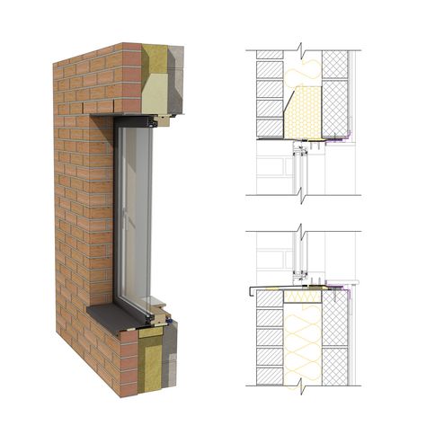 Roof Detail Architecture, Wall Drawing Ideas, Window Structure, House Ventilation, Construction Details Architecture, Wall Section Detail, Window Construction, Window Architecture, Brick Cladding