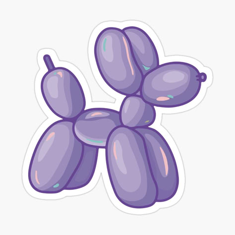 Pastel Purple Stickers, Cute Purple Stickers, Cute Stickers Ideas, Cute Sticker Ideas, Balloon Dog Sticker, Purple Stickers, Girly Stickers, Sales Design, Pastel Stickers