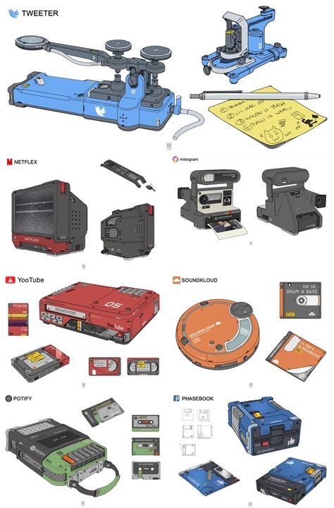 Cassette Futurism, Sci Fi Props, Sci Fi Tech, Props Concept, Sci Fi Design, Props Art, Retro Gadgets, Tech Gear, Devices Design