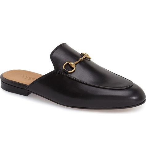 Gucci Flats, Gucci Princetown, Black Mules, Gucci Loafers, Slip On Mules, Loafer Mules, Leather Slippers, Black Leather Shoes, Gucci Mules