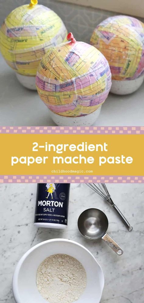 Paper Mache Paste Recipe - Paper Mache Volcano, Easy Paper Mache, Paper Mache Crafts For Kids, How To Make Oobleck, Realistic Paper Flowers, Paper Mache Mix, Paper Mache Recipe, Paper Mache Paste, Paper Mache Christmas